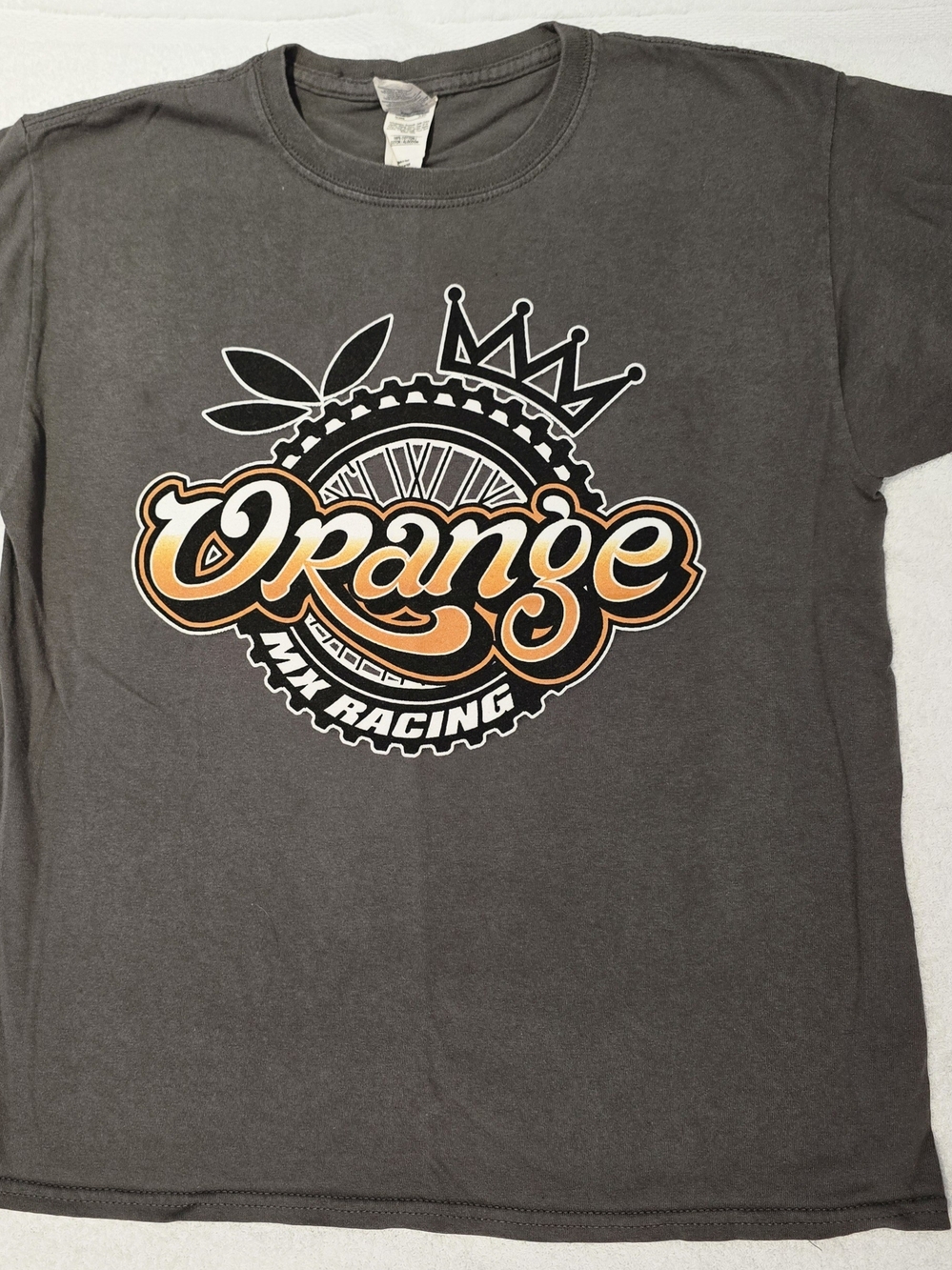 Orage MX Racing Graphic Tee - Charcoal/Orage - Kids Sz LG
